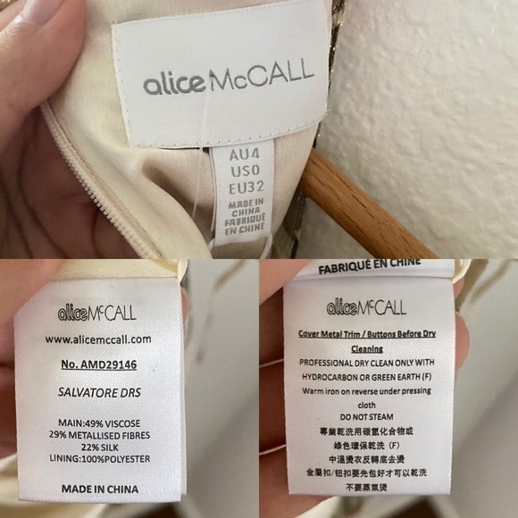 Alice McCall Salvatore Metallic Floral Mini Dress Gold Size 0 NWT - Picture 9 of 14